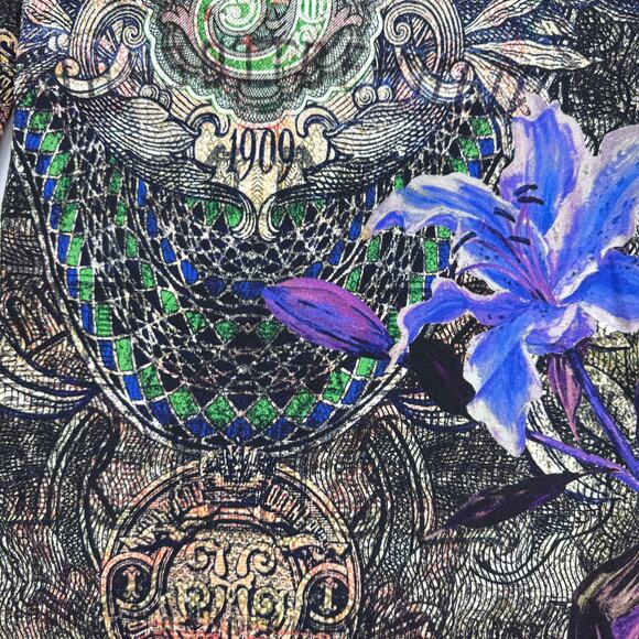 DESIGUAL Raul Gothic Theme Long Sleeve Shift Mini Dress Sz Small Lined - Picture 7 of 11